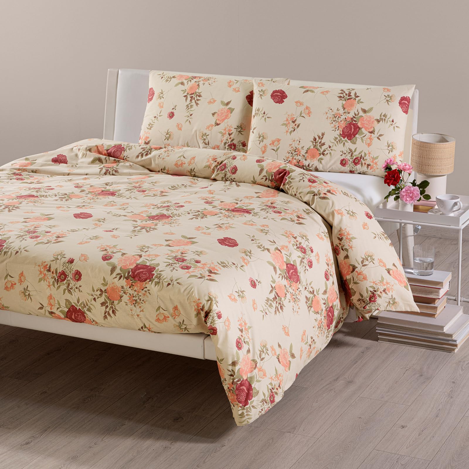 Parure de lit double Caleffi Roxanne grand drap housse 40 cm coton