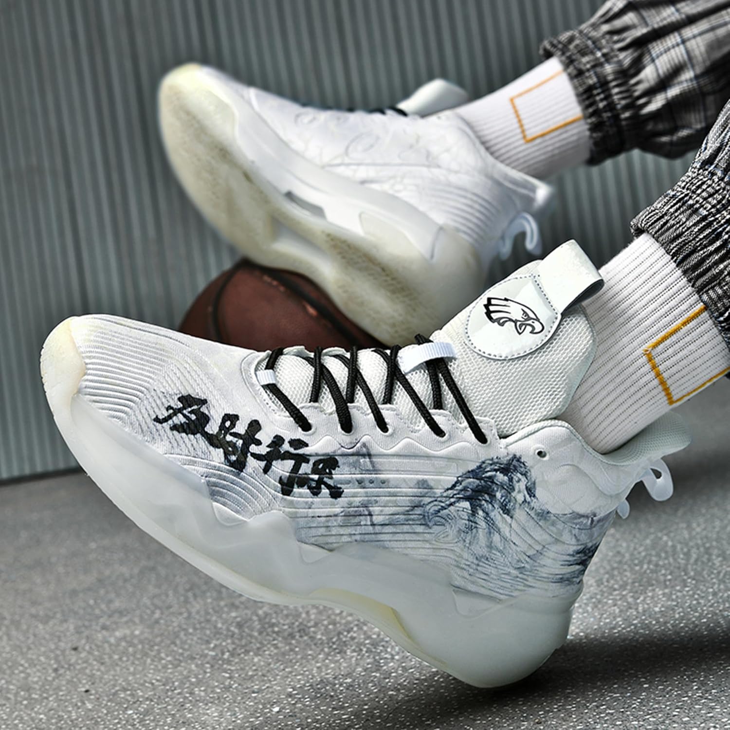 Mens High Top Basketball Shoes Womens Breathable Outdoor Lightweight Unisex-Adult Laceup Non Slip Running Shoes - Image 5