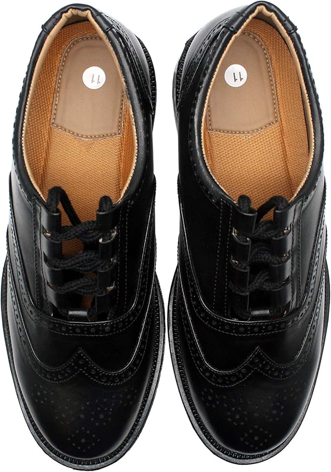 Men's Leather Upper Ghillie Brogues Shoes for Kilts - Smart Formal, Breathable, Slip On Wedding Lace Up Dress Shoes
