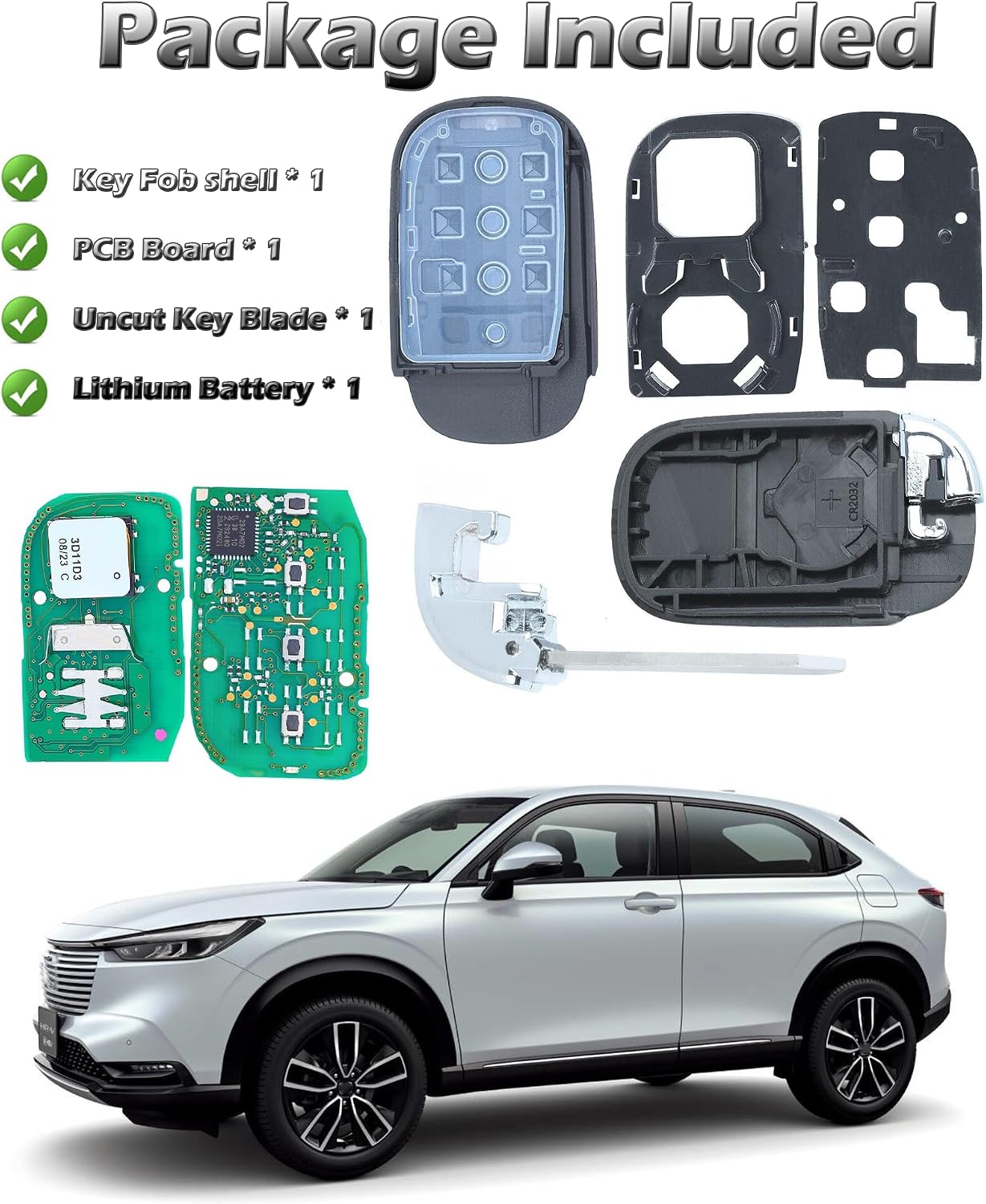 Smart Key Fob for Honda CR-V 2022-2025, Alliskeys Keyless Entry Proximity Remote Control Key Fob Replacement Compatible with Honda CR-V HR-V Pilot 2022-2025 KR5TP-4 72147-T43-A01 A3C0775510200