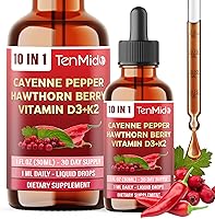 Vista 1 de Gotas líquidas de pimienta de cayena 10 en 1 con vitamina D3, vitamina K2, bayas de espino, raíz de remolacha, jengibre, canela de Ceilán, cúrcuma