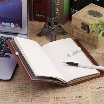 YUANstore Vintage Hardcover Notebook Spiral Faux Leather Dairy Note Book School Office Supply For Students Business Notebooks Making Notes