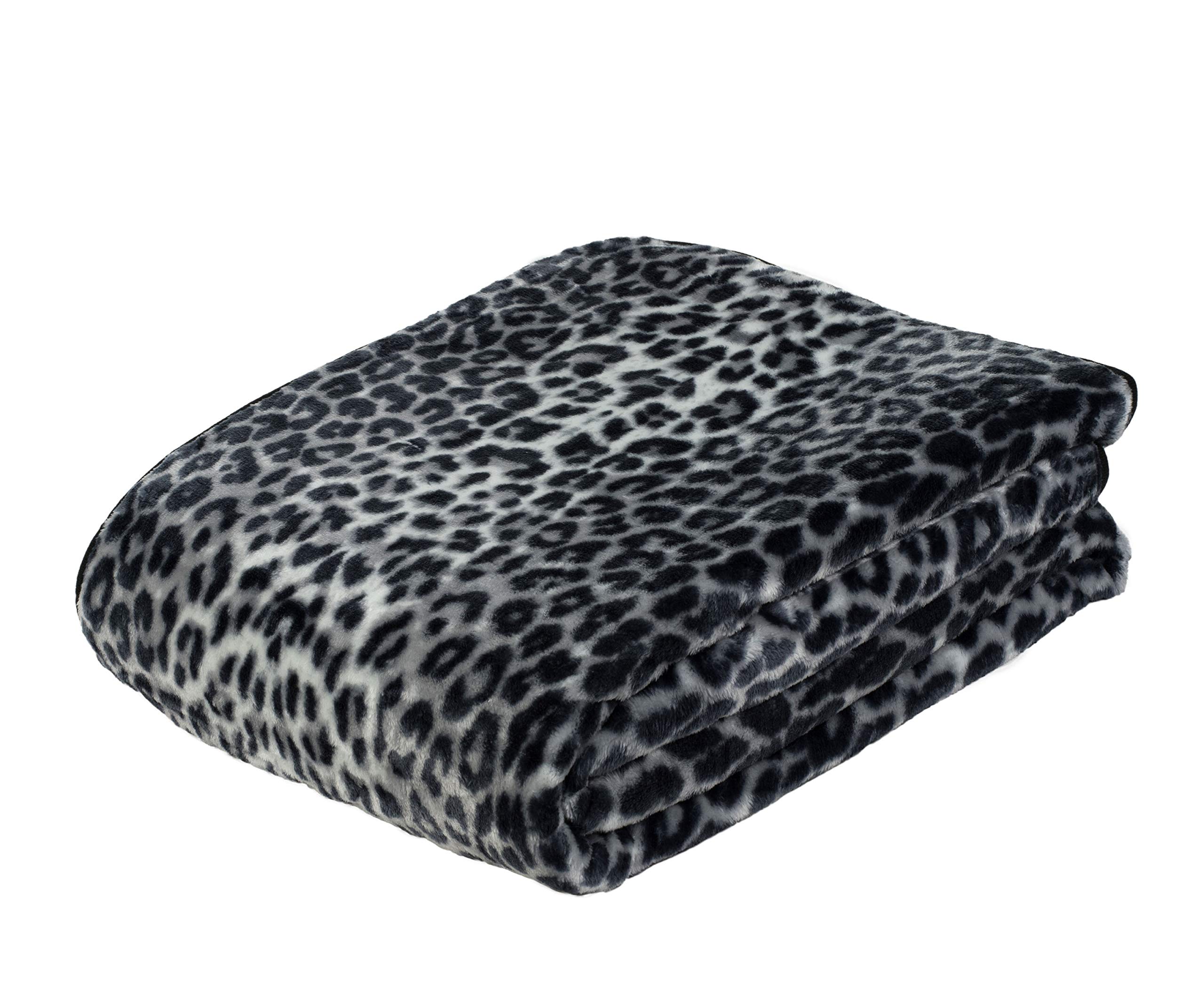 Gözze - Mantas suaves de, tacto cachemira, tejido 500 g/m², 150 x 200 cm - Leopardo de las nieves