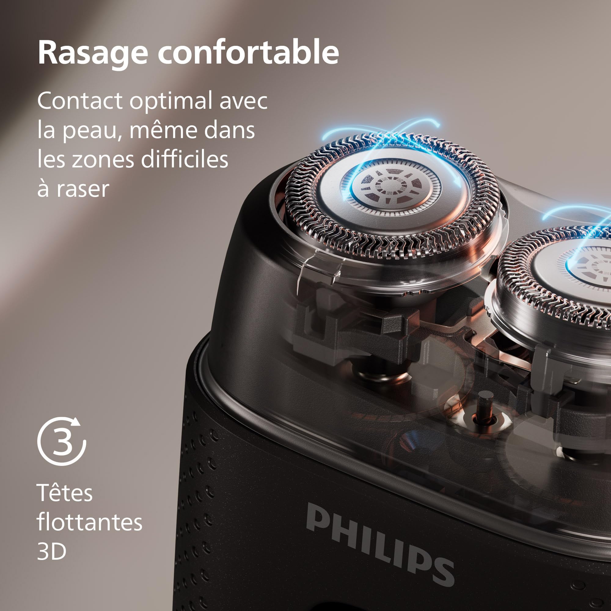 Rasoir Philips série 500 – électrique et compact, Lift & Cut, lames Dual SteelPrecision, têtes flottantes 3D, poils secs ou mouillés, étui de voyage, verrouillage, couvercle magnétique, modèle S595/05