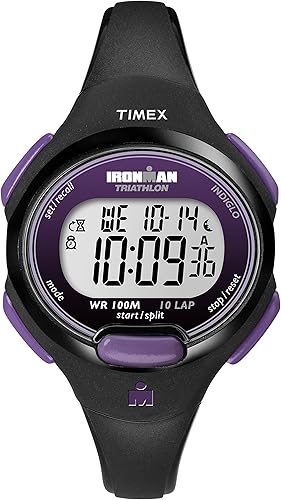 Timex Ironman Essential 10 - Reloj de tamaño mediano Sport Ironman - Reloj de regazo de tamaño mediano 10 color negro y morado