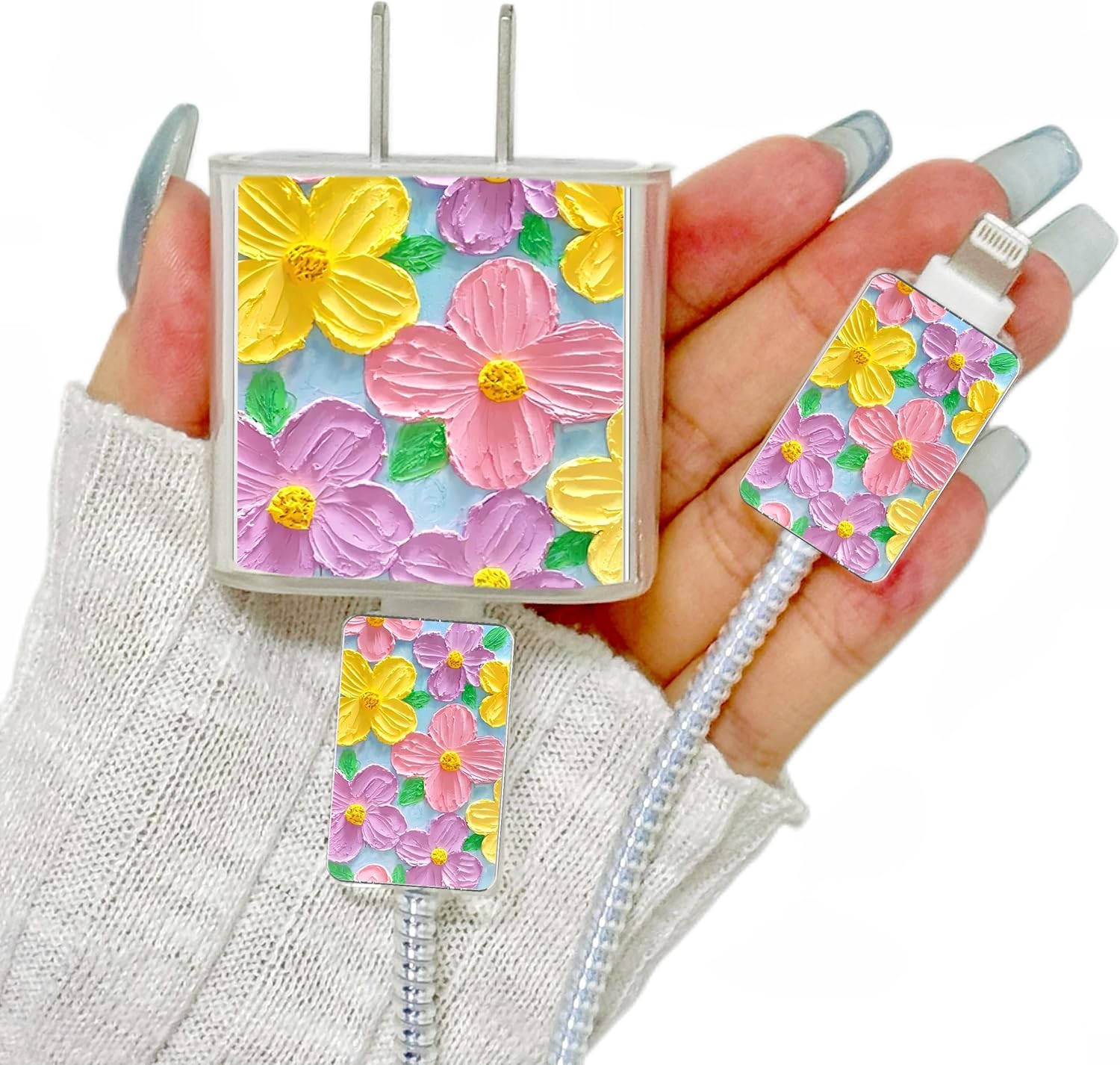 Protector de cargador de flores 5 en 1 para cargador de