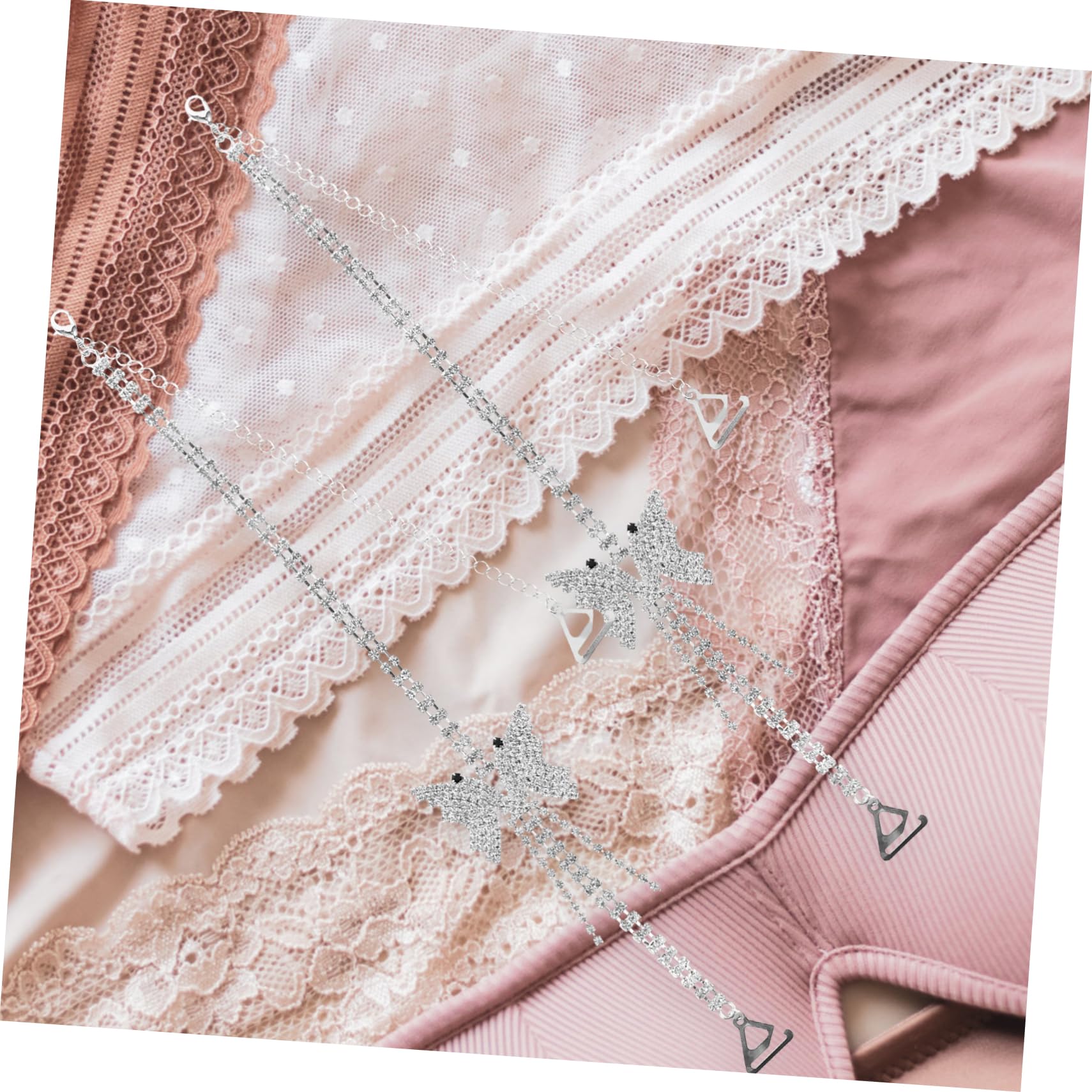 FRCOLOR Copri-Reggiseno Spalline Elastiche Di Ricambio Farfalla Reggiseno Da Donna Regolabile Intimo Da Donna Regolabile Intimo Da Ragazza Adolescente Cinturino Per Intimo In