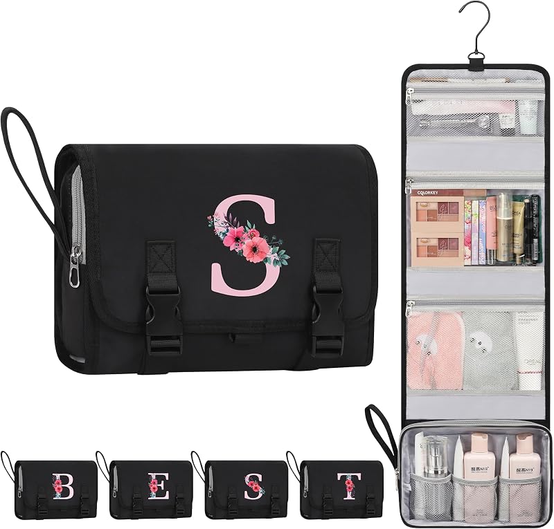 Necessaire suspensa de viagem Relavel com compartimentos, preta, S