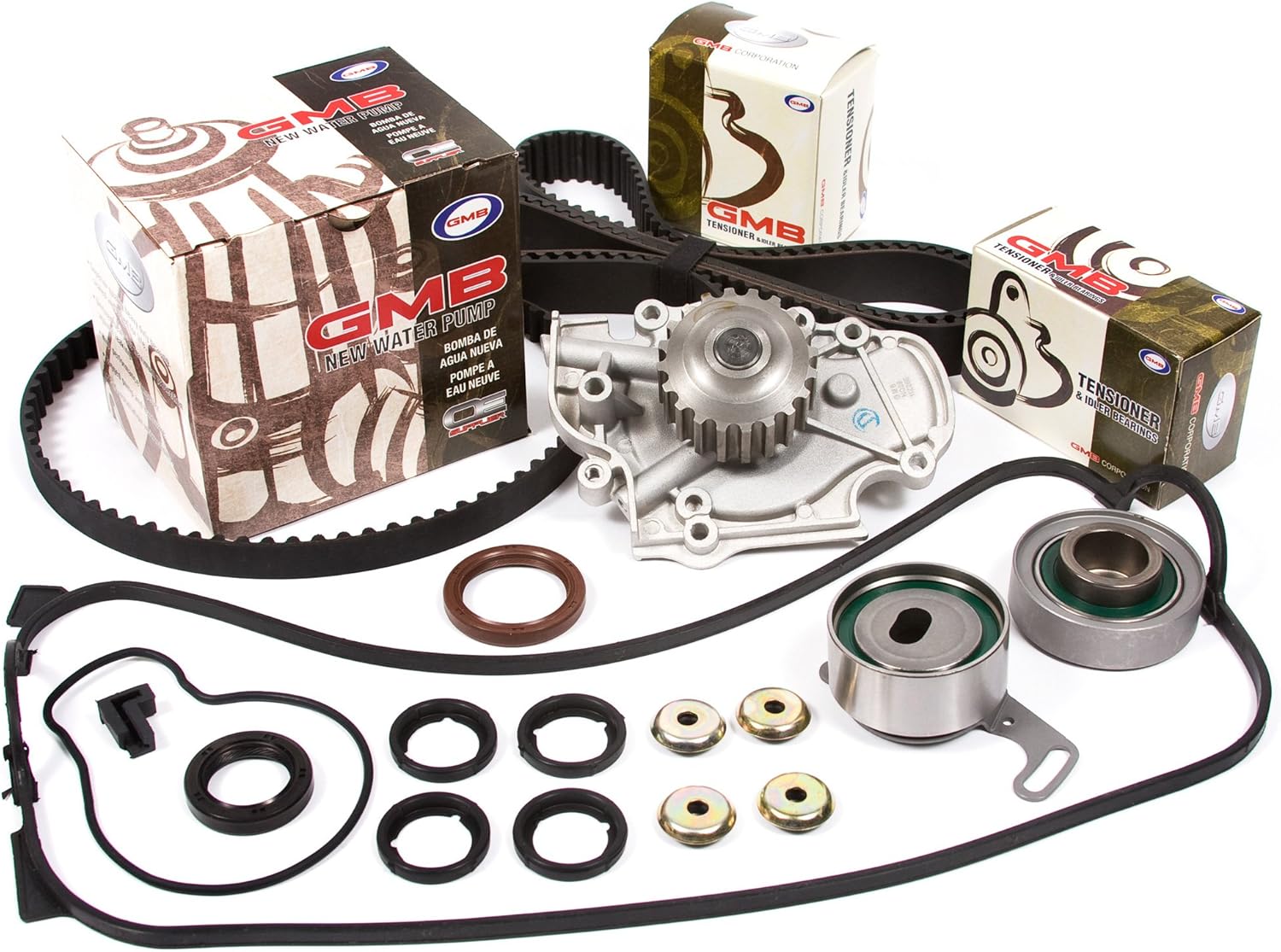Evergreen TBK187VC Compatible With 90-97 Honda Isuzu 2.2L SOHC F22A F22B Timing Belt Kit Valve Cover Gasket Water Pump
