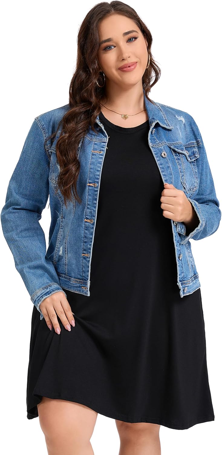 elescat Plus Size Summer Dresses for Women Sleeveless Pockets Beach Tshirt Tank Sundress - Image 3