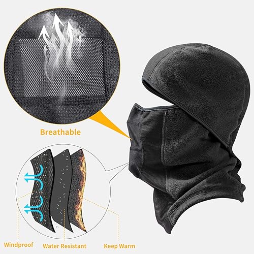 Miniatura 3 de Balaclava Winter Ski Face Mask Breathable Windproof Thermal for Motorcycle Riding Cycling in Cold Weather