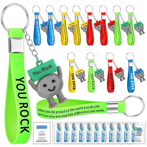 Gejoy 12 Pcs Inspirational Gifts Positive Keychains Emotion Thank You
