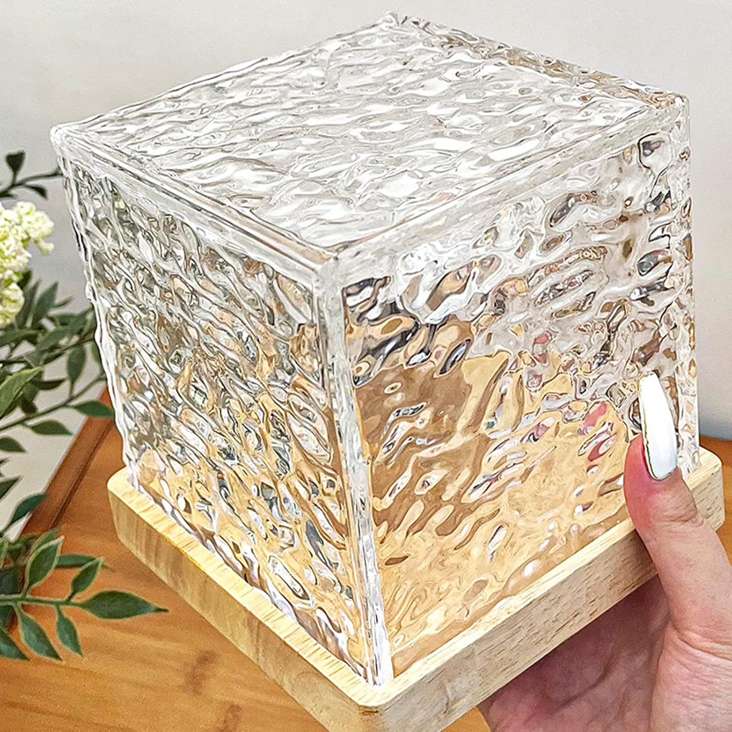 Ocean Wave Projector, Rotating Water Wave Lamp Projector, Crystal Table Lamp Projector, 3D Crystal Table Lamp for kids Bedroom, LED Light Projector Dynamic Ceiling Light(16 dimming-remote switch)