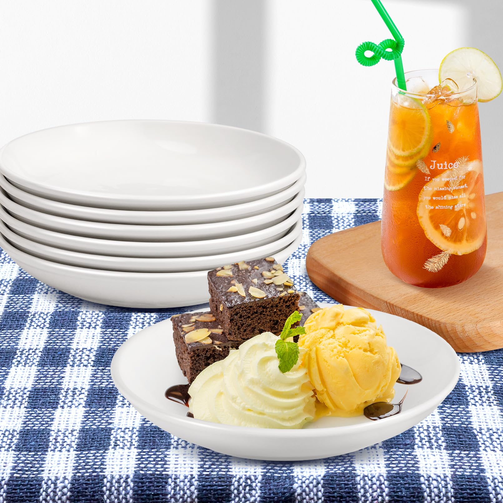 Paquete de 6 platos de postre de cerámica (7 pulgadas)