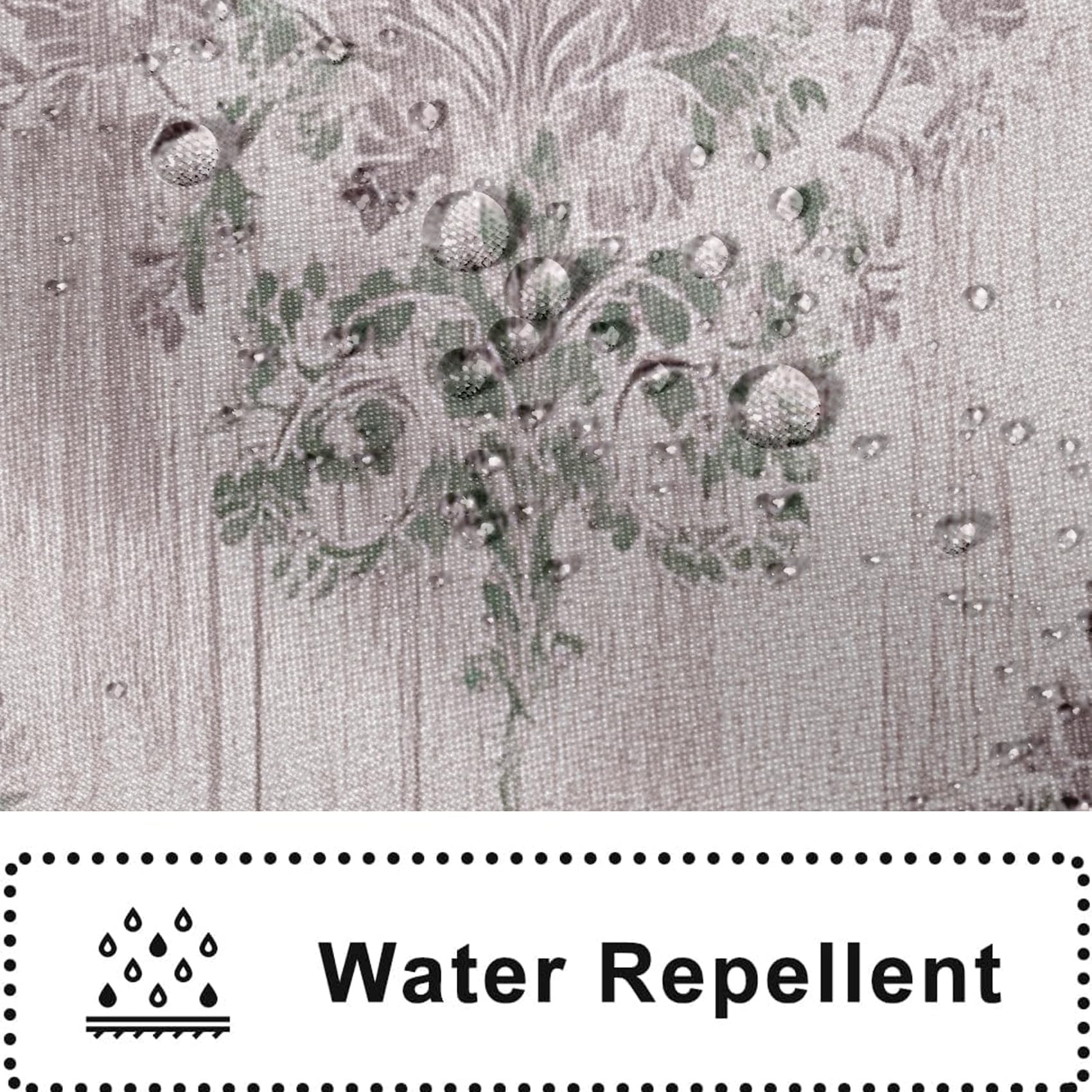 Rideau de Douche Motif Floral Damassé Lavande, Rideau de Baignoire Style Champêtre Français, Tissu Polyester Hydrofuge Lavable Décoration de Salle de Bain avec Crochets, Shower Curtain 200 x 240 cm