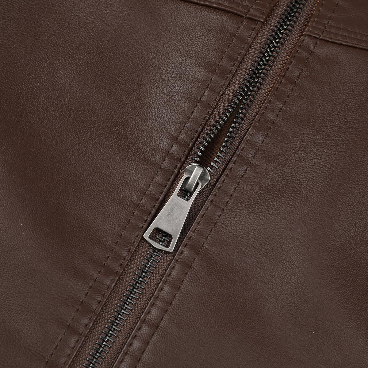 Allthemen Giacca in Pelle da Uomo PU Casual Tinata Unita Jacket da Motociclista Casual Giacca a Vento