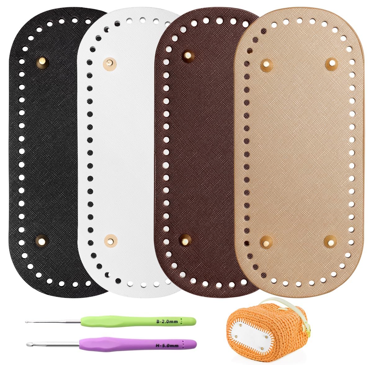 squishy 6Pcs Bag Base for Bag Making Crochet, Crochet Bag Making Kit, Crochet Bag Making Accessories with 4 Colors and 2 Crochet Hook Sizes-image-19