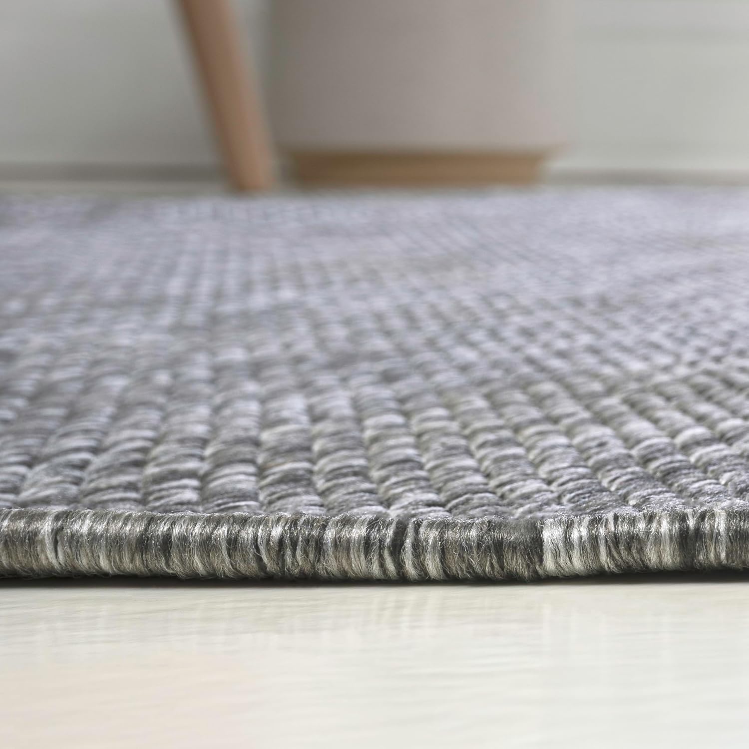 JONATHAN Y Rustic Organic Curve Indoor Outdoor Area Rug 5X8 Gray, Evan Modern for Backyard, Patio, Porch, Easy-Cleaning, High Traffic, Pet-Friendly, Non-Shedding (SHP102D-5)