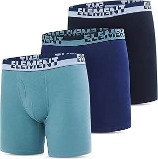 Element Mens Underwear Pack of 3 Boxer Briefs, Cotton Stretch Boxers for Men