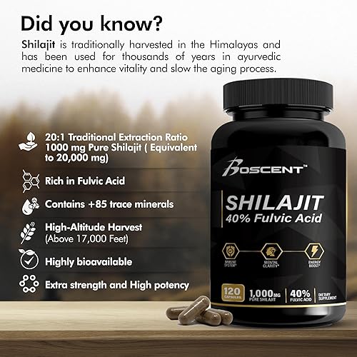 Miniatura 6 de Shilajit Cápsulas 20,000 mg  Shilajit puro del Himalaya para hombres y mujeres  Suplemento orgánico de ácido fúlvico con más de 85 minerales traza