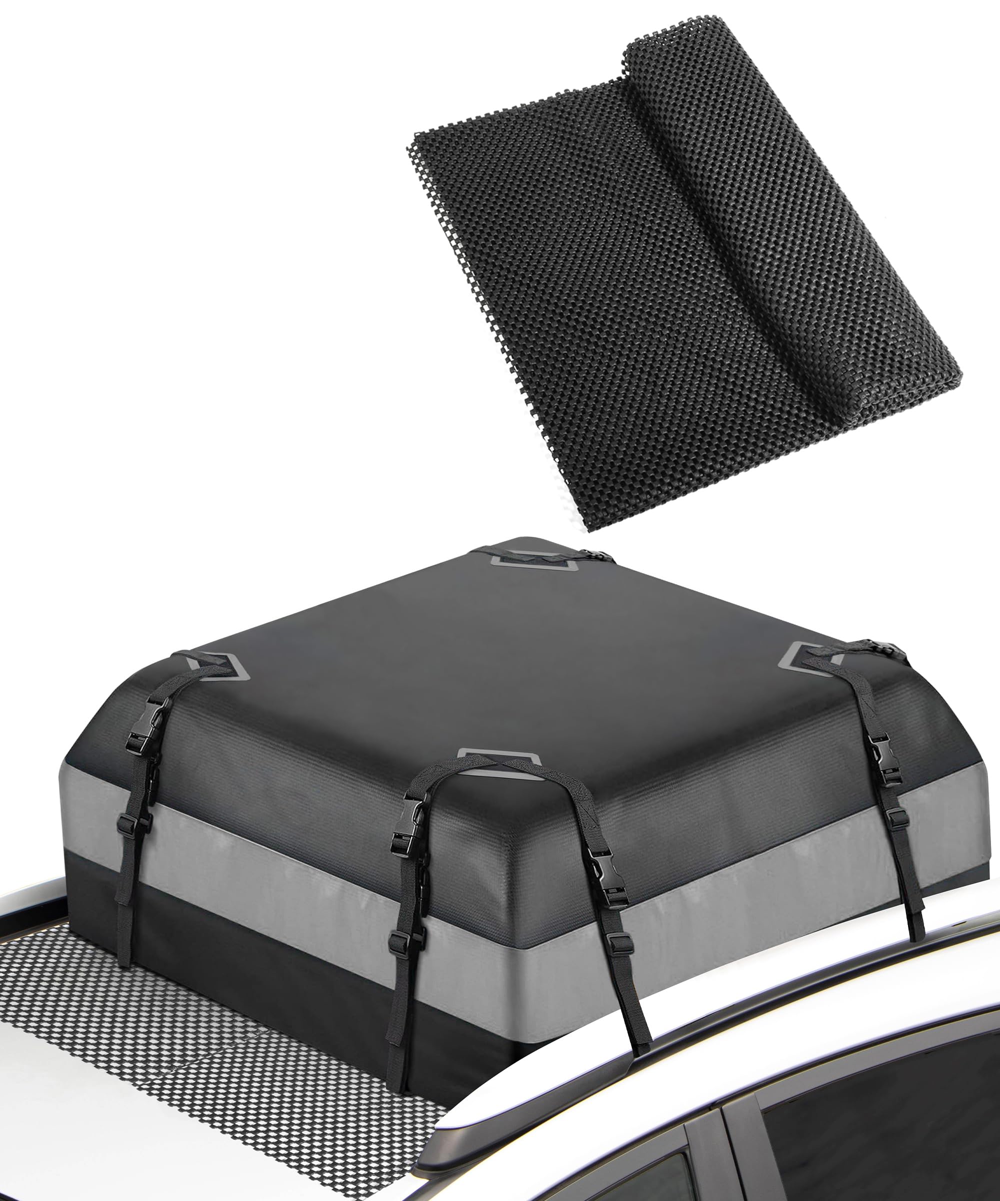 Roof Rack Pads,51"x43" Universal Roof Cargo Bag Protective Mat,Car Accessories Car Roof Top Rack Pads,Roof Rack Accessories,Non-Slip Rooftop Cargo Bag Mat for Rooftop Cargo Bag,Fit Most Vehicle