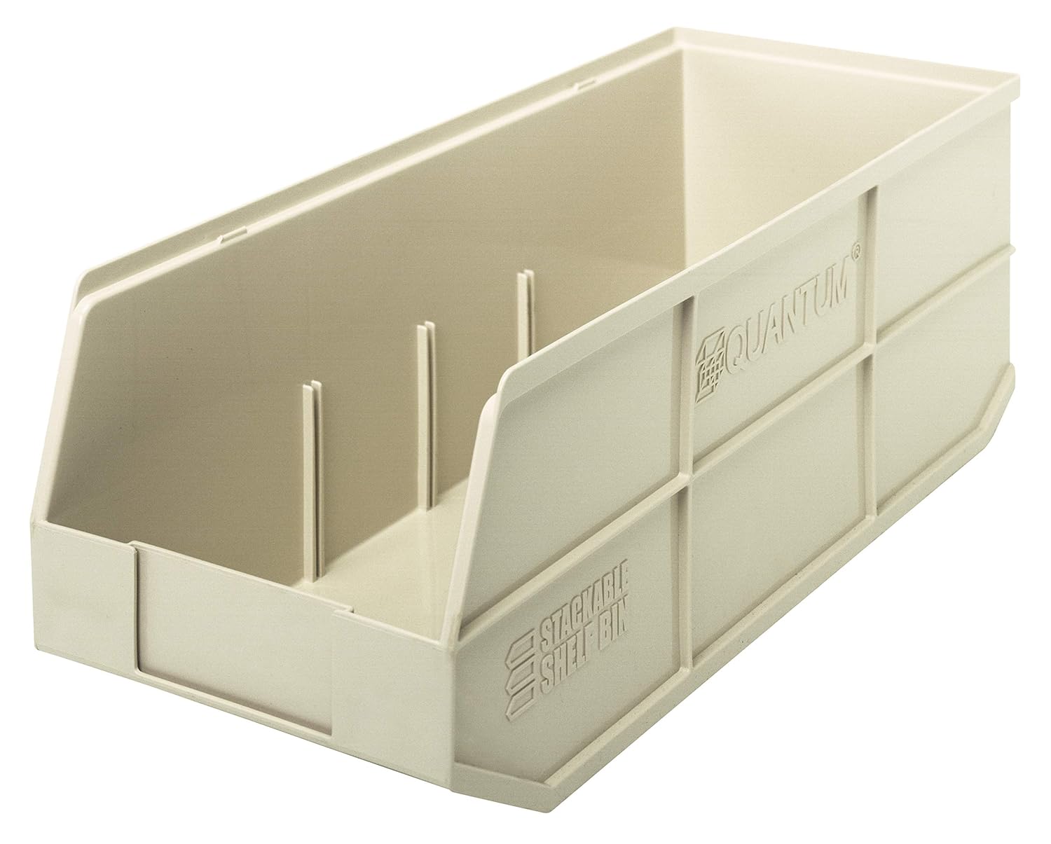 FSE 373-SSB483IVCS Shelf Bin, Stackable, 20-1/2"L x 8-1/4"W x 7"H, Polypropylene, Ivory, autoclavable up to 250°F, Made in USA
