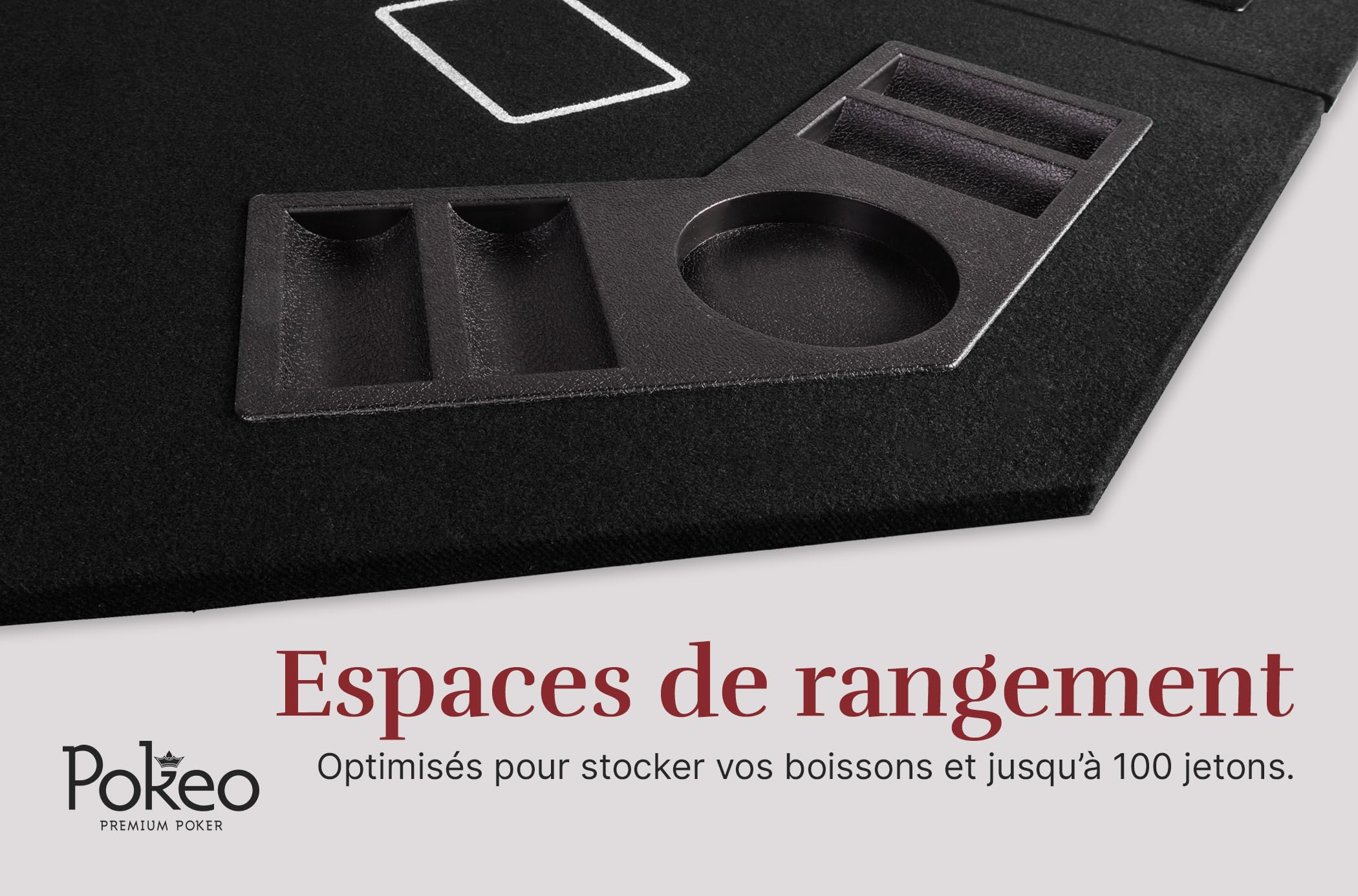 Plateau de Poker octogonal 8 Joueurs (Noir)