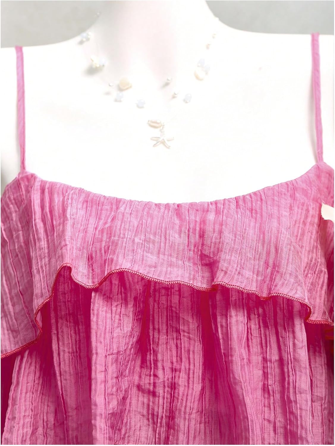 GORGLITTER Women's Layered Ruffle Cami Tops Sleeveless Spaghetti Strap Babydoll Going Out Top Trendy 2025 - Image 4