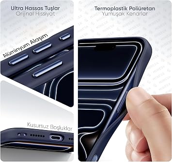 Minesk iPhone 17 Pro Max/18 Pro Max için Özel Geliştirilmiş Kamera Çerçevesini de Koruyan, Arkası Şeffaf Polikarbonat Kenarları Silikon Magsafe ile Uyumlu Kılıf Kapak (Mavi, 17 Pro Max/18 Pro Max)