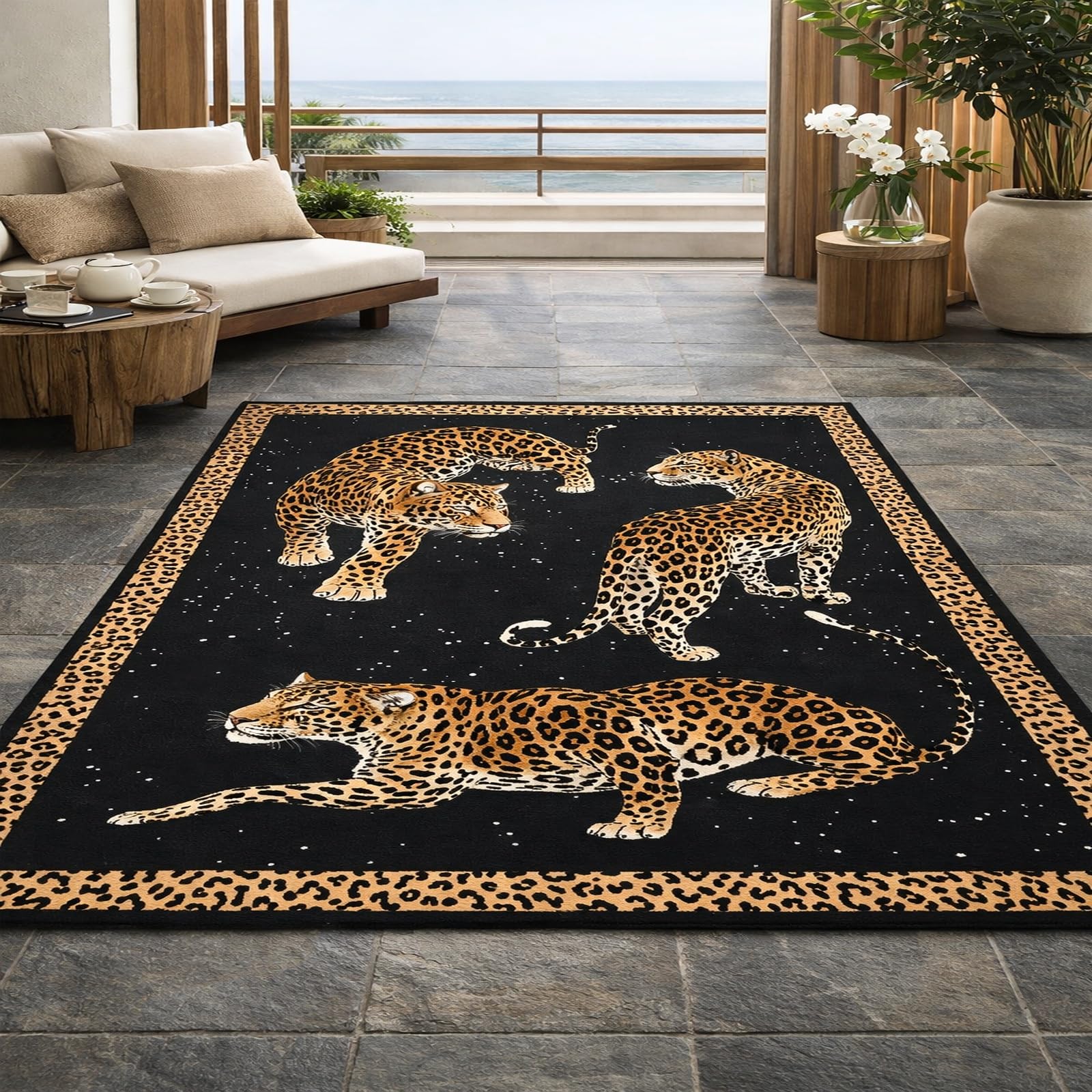 Teppiche Wohndeko für Wohnzimmer Schlafzimmer Aesthetic Room Decor,Modern Schwarz, Beige, Weiß, 155 x 200 cm