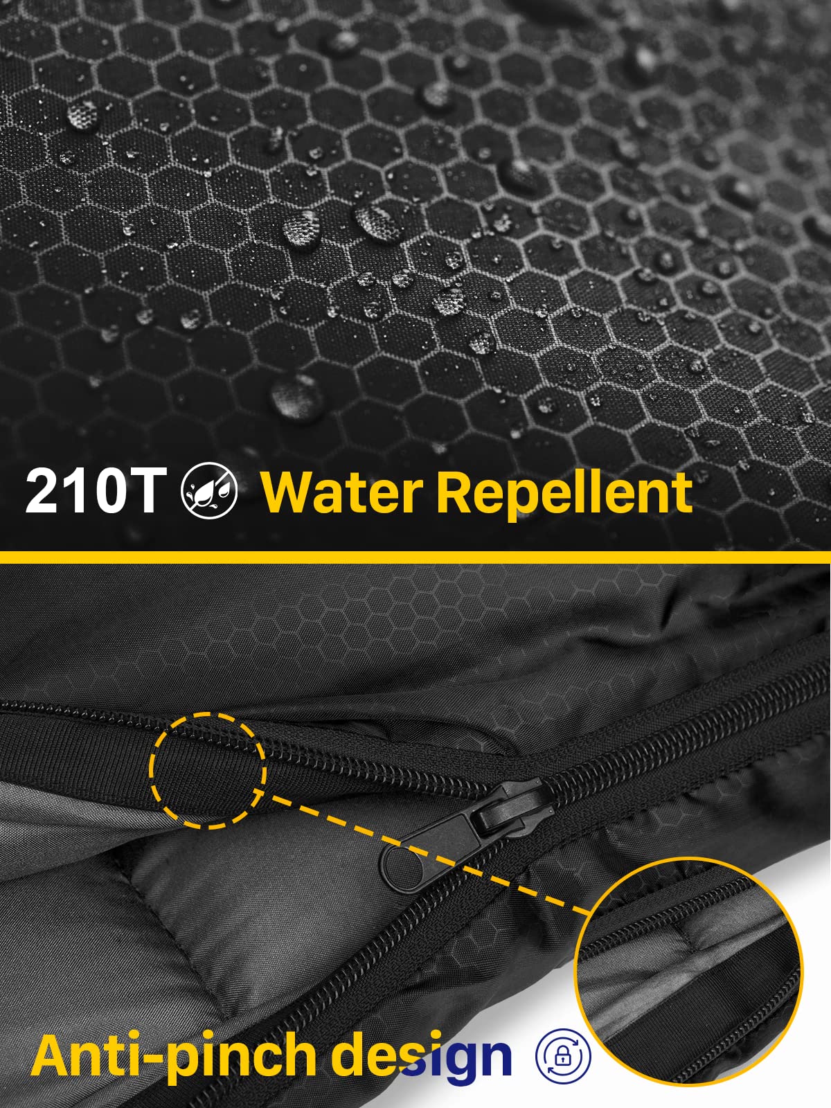 Forceatt Saco de Dormir para Adultos (210x80CM) -7~20°C Saco de Dormir Compacto 4 Estaciones, Saco de Dormir Invierno a Prueba de Agua y Desgarros,Lgrande para Camping y Senderismo.