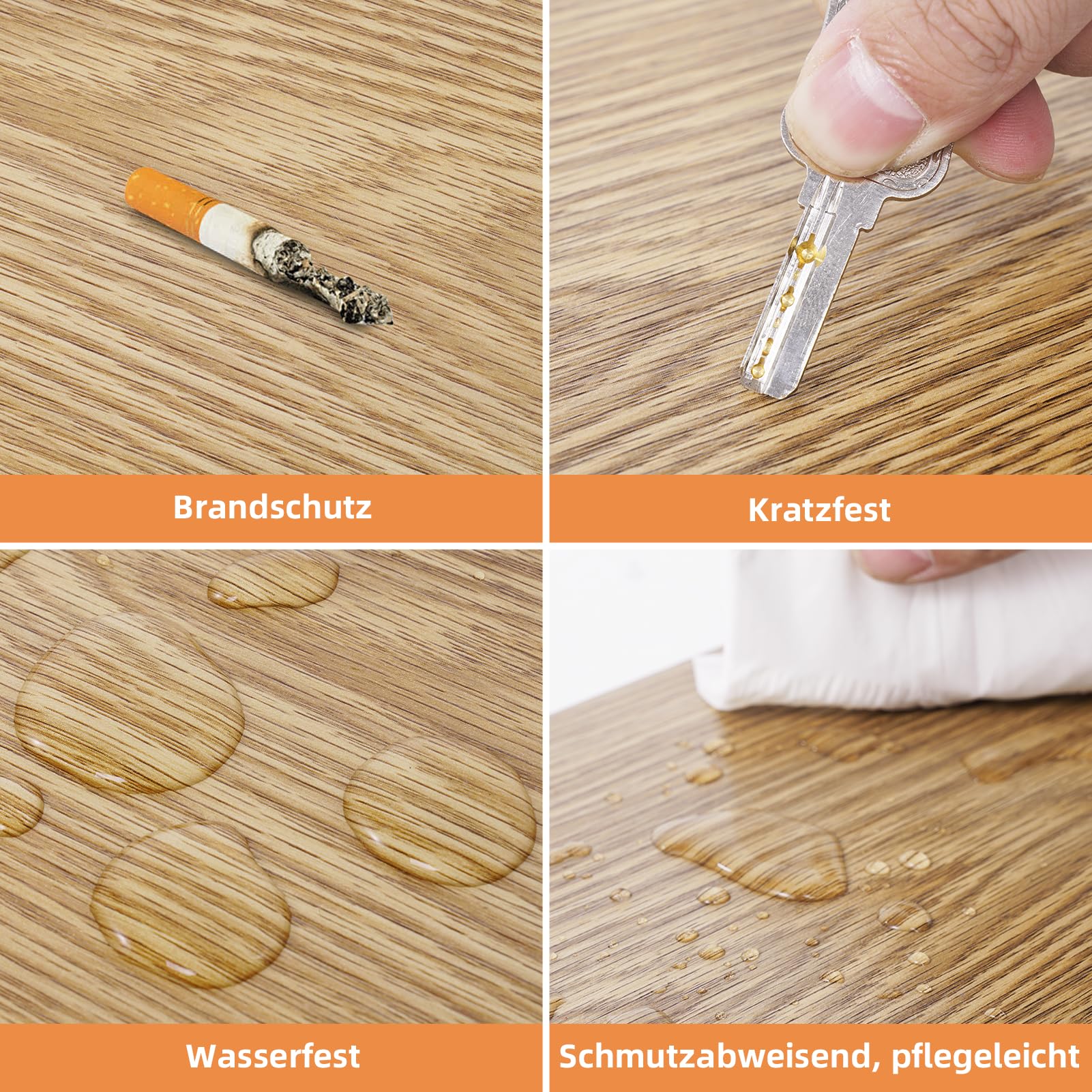Pavimento in vinile autoadesivo, 36 piastrelle, effetto legno, impermeabile, 91,5 x 15,2 cm, in legno originale, copertura 5 m² (colore legno)