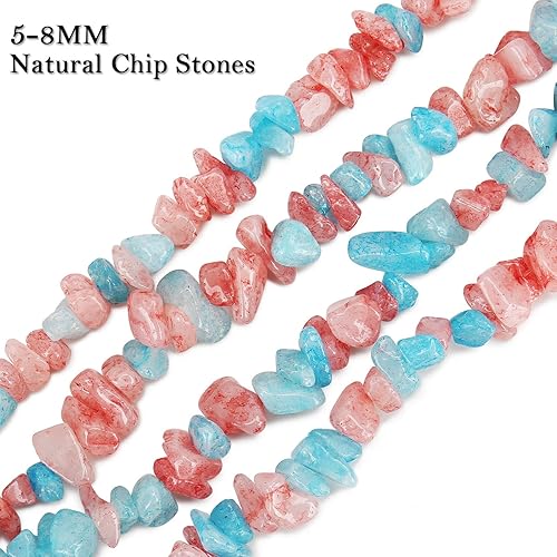 Miniatura 9 de 456 cuentas de piedra natural con chip natural, piedras preciosas multicolor irregulares de 0.31 a 0.315 pulgadas, piedras preciosas sueltas de