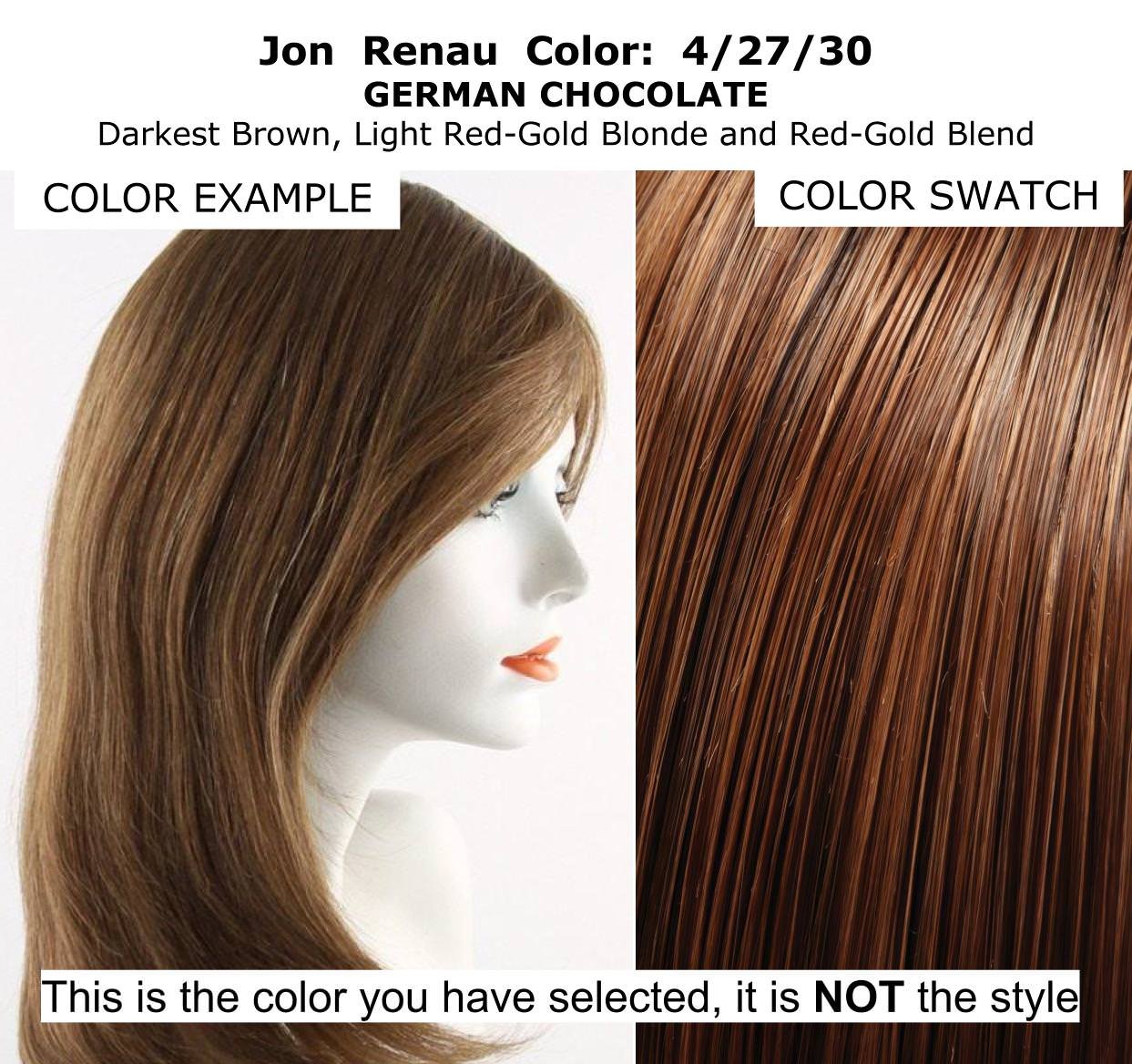 Bundle - 7 items: Jon Renau Carrie Human Hair Wig, Christy's Wigs Q & A Booklet Luxury Shampoo & Conditioner Blown Away Treatment Mist Wide Tooth Comb (Wig Color Selected: 4_27_30)