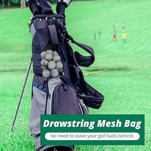 Miniatura 5 de Bolsas de malla con cordón, paquete de 2 bolsas de malla de nailon para almacenamiento de pelotas de golf, bolsas de malla para equipos deportivos,