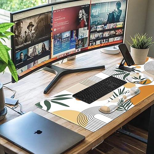 Miniatura 7 de iCasso Juego de reposamuñecas para mouse y teclado, 4 en 1 XXL, alfombrilla para mouse grande + almohadilla para teclado, reposamuñecas para mouse,