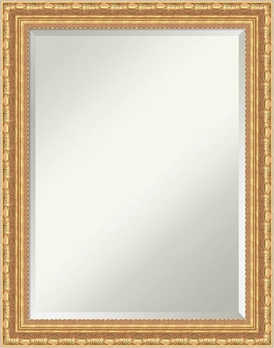 Amanti Art Espejo de baño de madera, espejo de pared dorado Versalles para usar como espejo de tocador de baño sobre el fregadero (28 x 22
