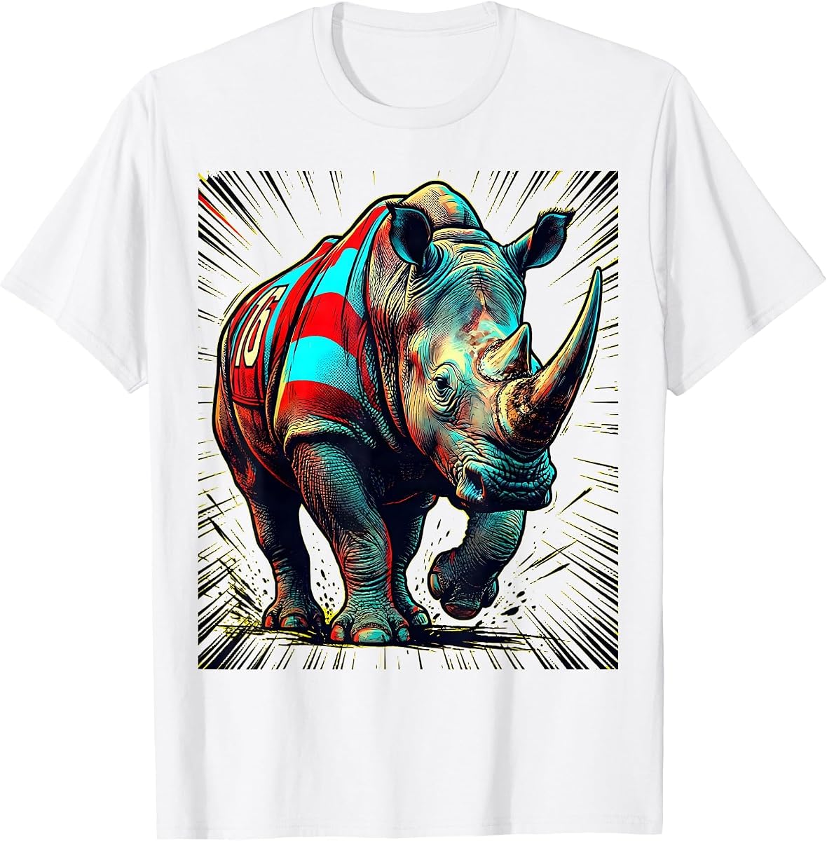 Camiseta de rugby Charging Rhino Camiseta gráfica