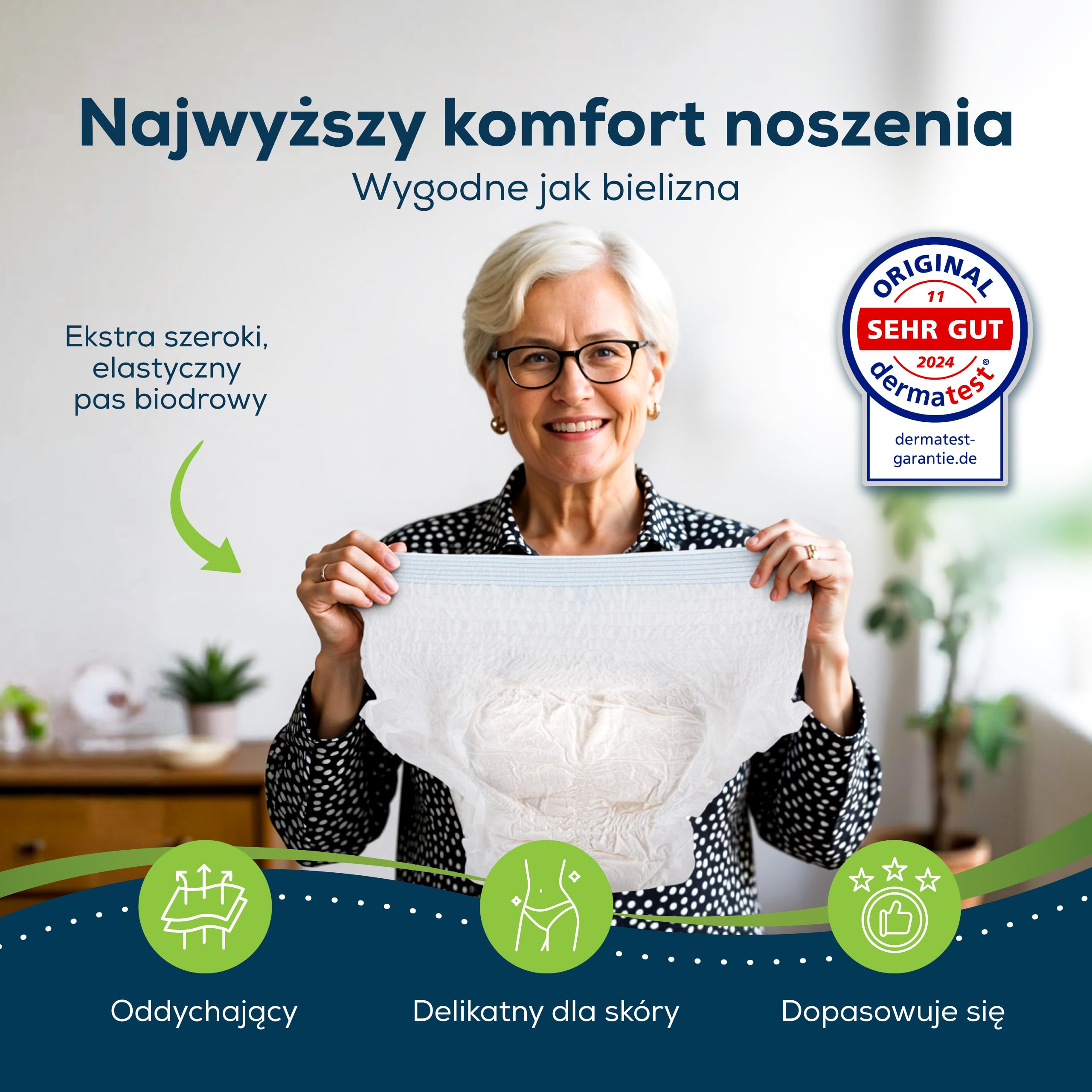 Sensalou Spodnie inkontynencyjne Dorośli Mężczyźni Kobiety Rozmiar L (88) Pieluchy dla dorosłych