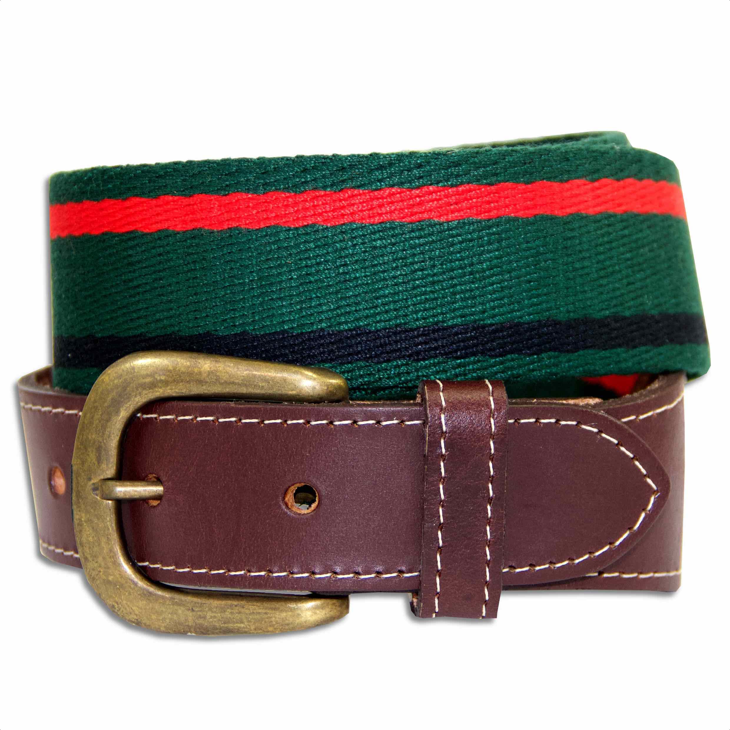 The Regimental Shop Men's Green/Red/Black The Regital Shop Royal Jackets Webbing Belt Xl (39-41")