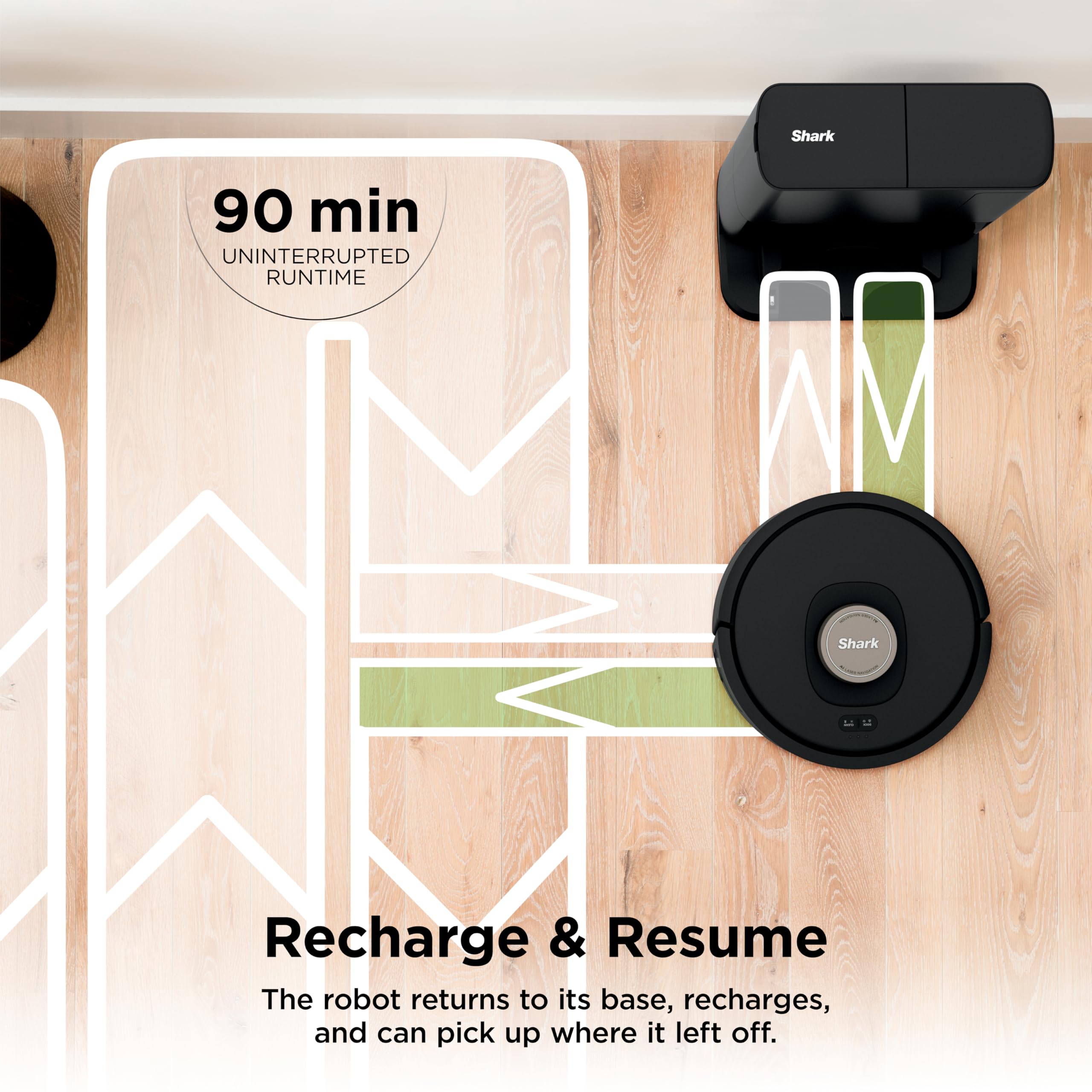 Shark AV2501AE AI Robot Vacuum with XL HEPA Self-Empty Base, Bagless, 60-Day Capacity, LIDAR Navigation, Perfect for Pet Hair, Compatible with Alexa, Wi-Fi Connected, Carpet & Hard Floor, Black view 8
