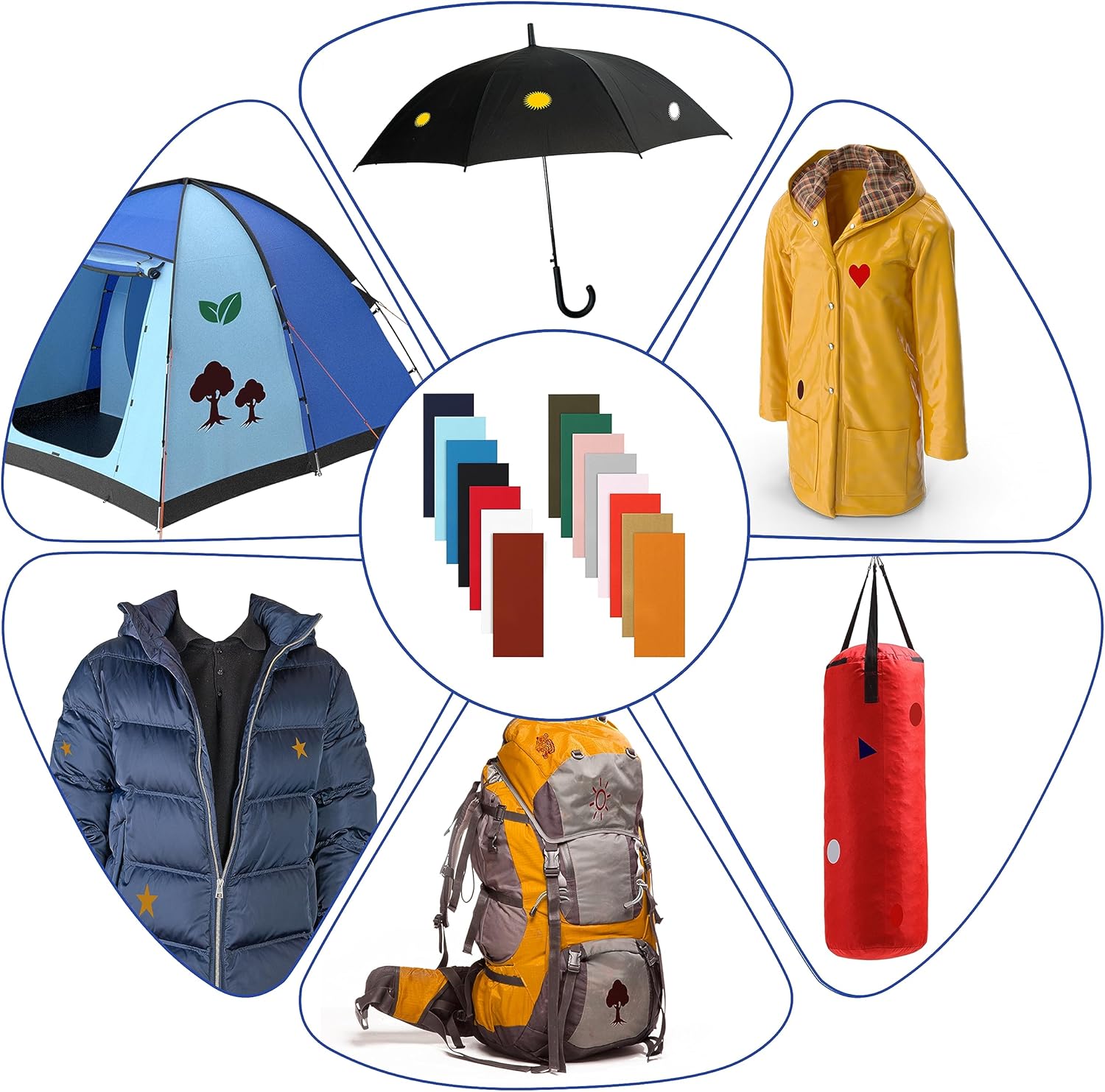 Belle Vous Patchs Autocollants Nylon (15): Réparez Vêtements, Tentes & Plus! - Image détaillée