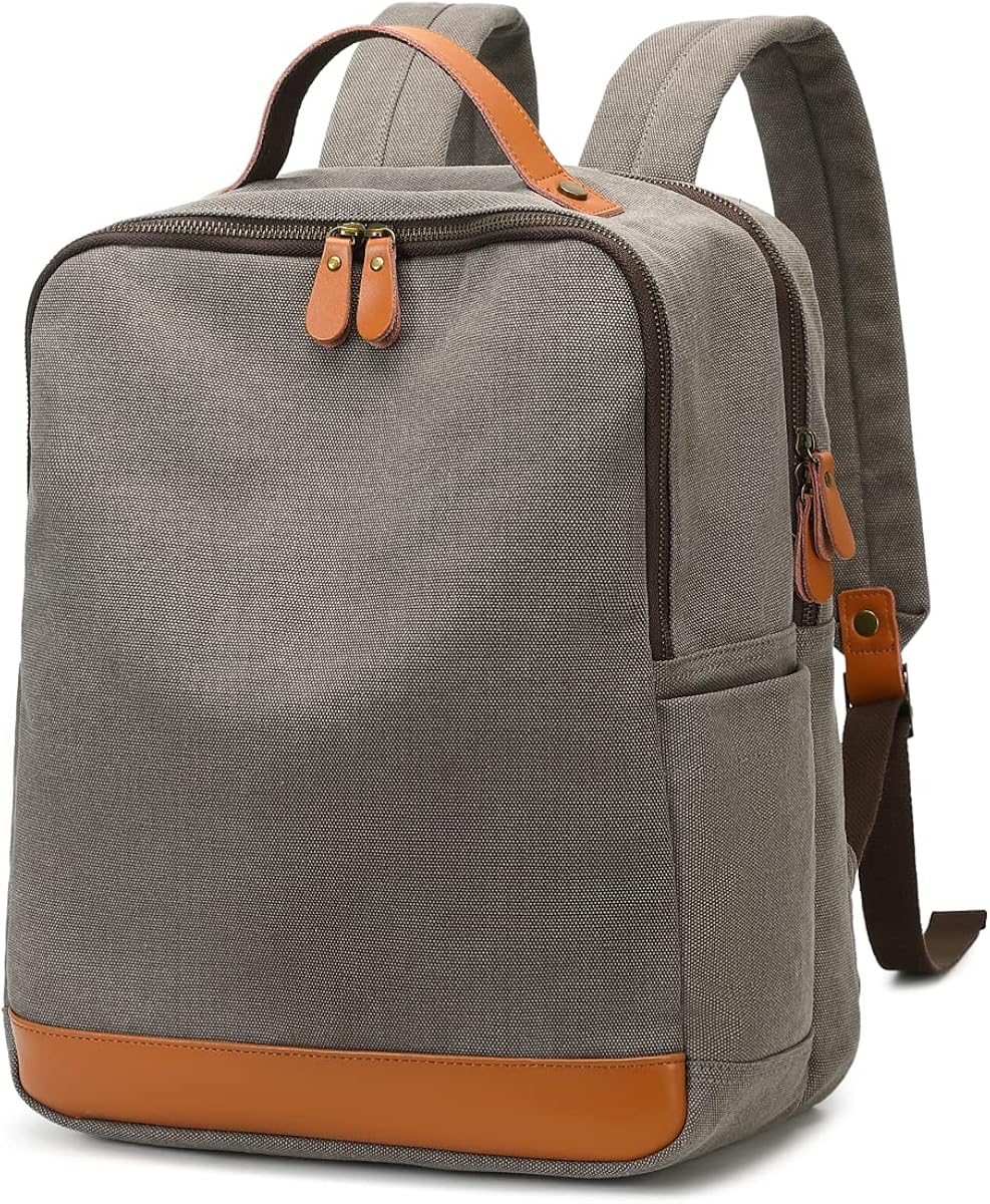 Shaelyka Canvas Laptop Backpack for Women, Waterresistant Travel
