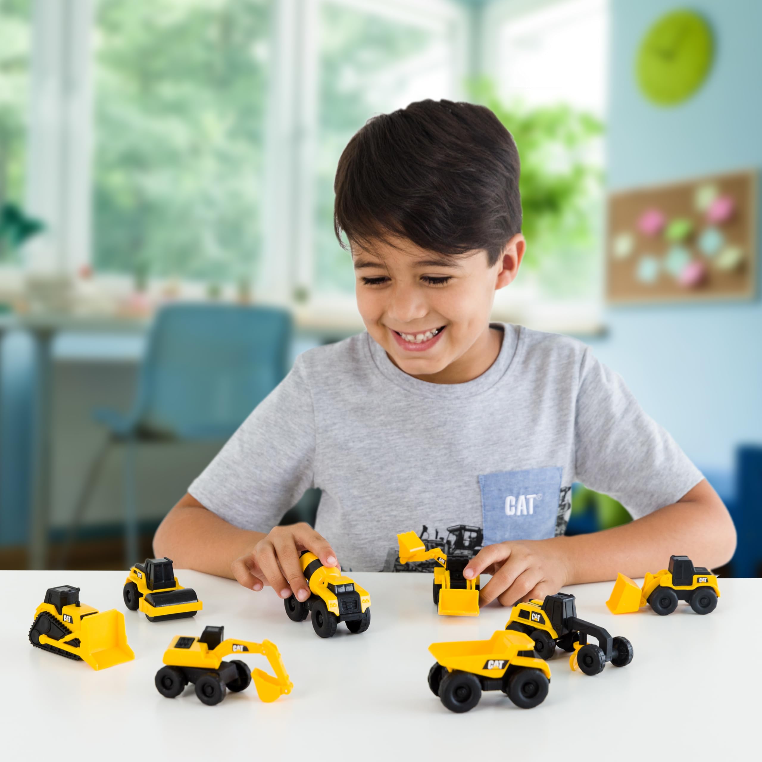 CatToysOfficial | Máquinas y Camiones de Juguete para Niños |8 Piezas – 2 Camión Volquete, 2 Pala Cargadora, Excavadora, Retroexcavadora, Bulldozer, | Juguetes Niños 3 Años o Más
