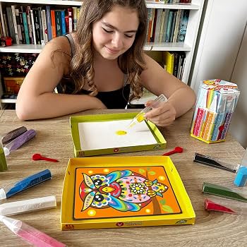 Kit Création Sabbiarelli - Colorier Avec Du Sable - 12 Couleurs + 10 Dessins - Jeu Créatif écologique 12+