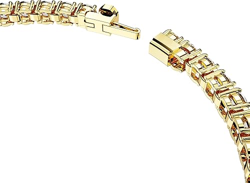 Miniatura 3 de Swarovski Matrix Tennis Bracelet, Round Cut Crystals, Pink, Blue, Black, Clear, Rhodium, Gold-Tone and Rose Gold-Tone Finishes