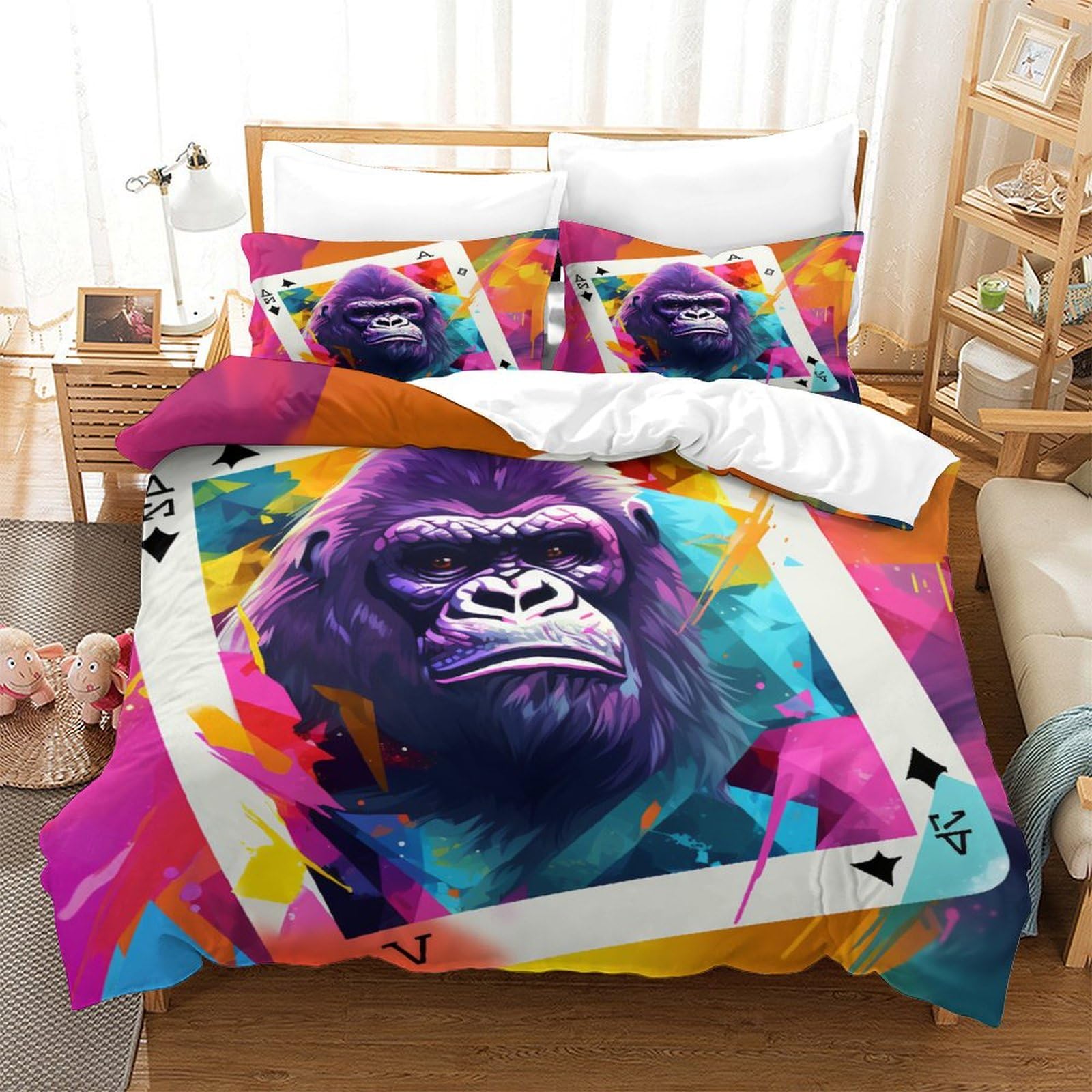 Parure de lit qualité hôtelière 140x200 cm Gorilla avec zips