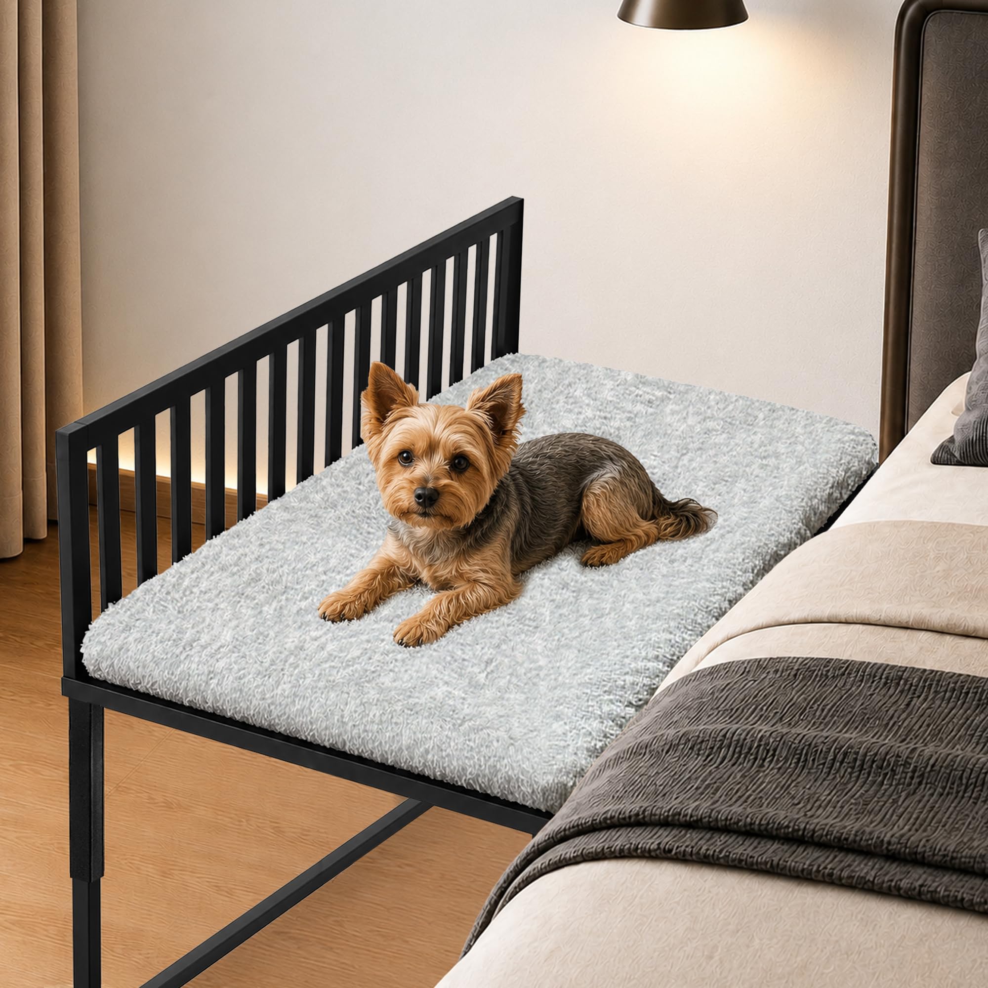 Amazon.co.jp: 犬用ベッドの横、高さ調節可能な犬用二段ベッド、25.5