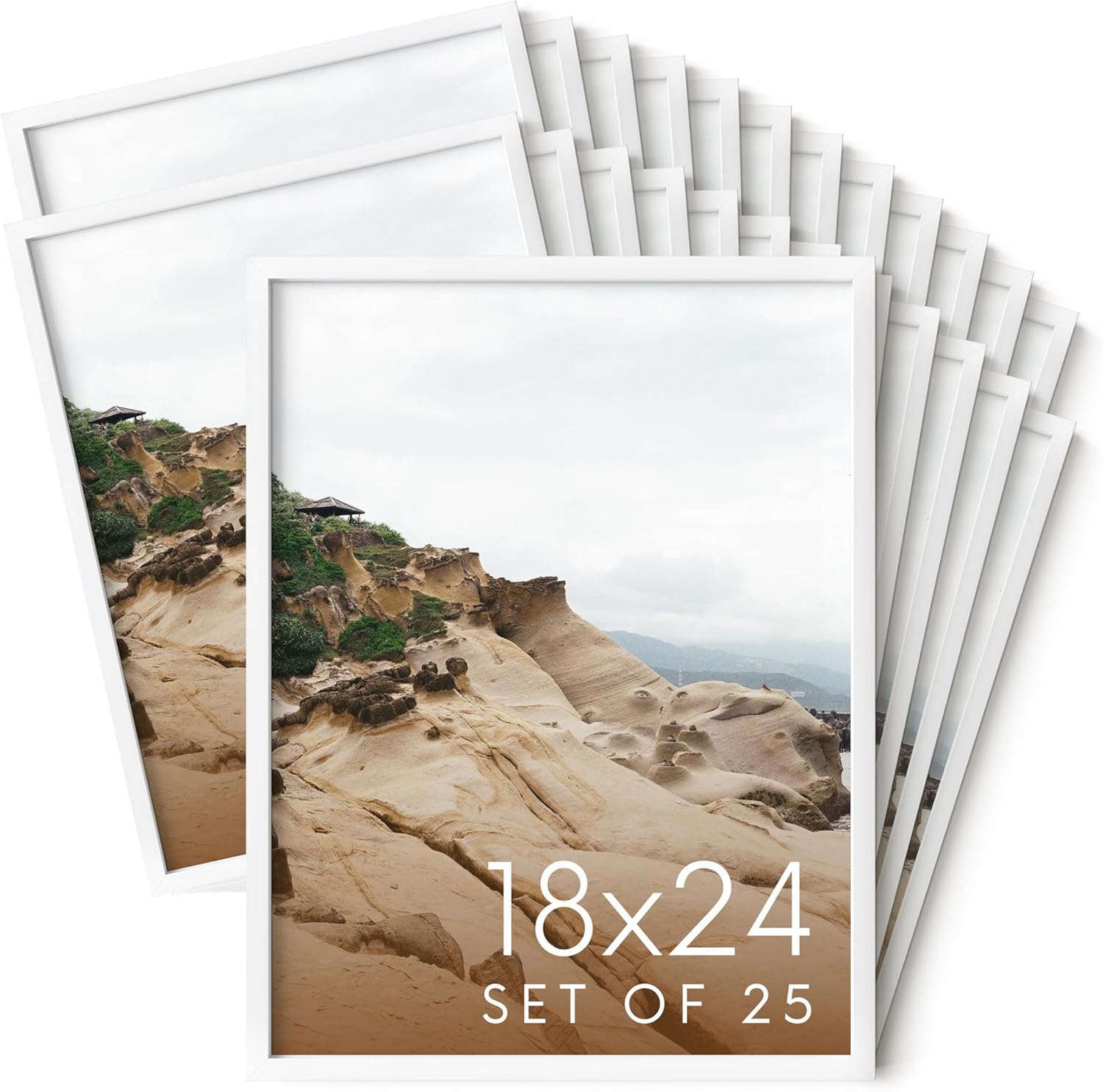 HAUS AND HUES 18x24 White Metal Picture Frames (Set of 25)