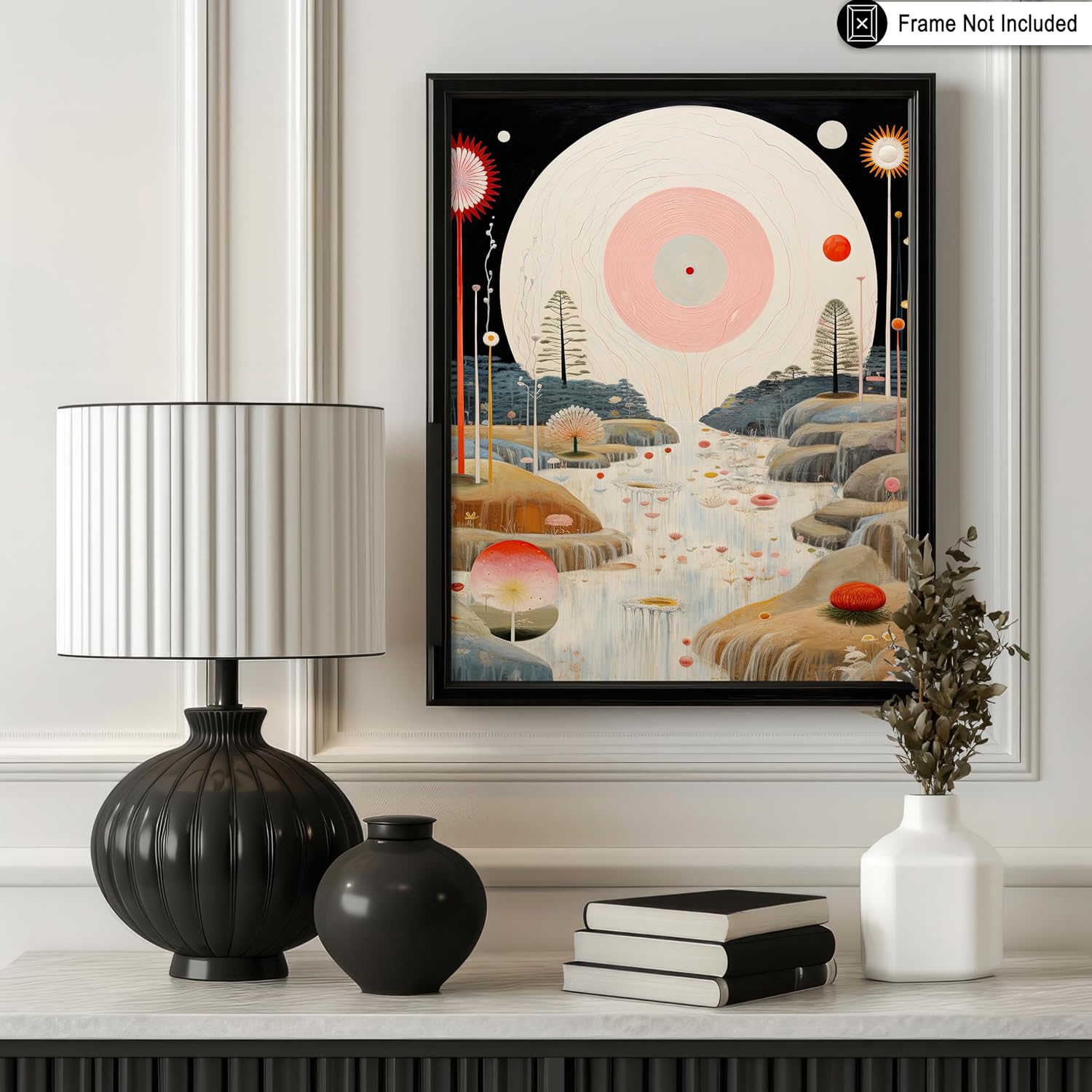 Poster Master Psychedelic Print - Surreal Poster - Trippy Art - Weird Landscape Wall Design - Trendy Gift for Men & Women - Abstract Decor for Dorm, Living Room or Bedroom - 8x10 UNFRAMED Wall Art
